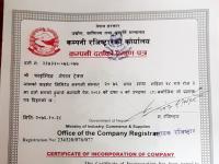 Click to zoom  Nepal Tourism Board Certificate